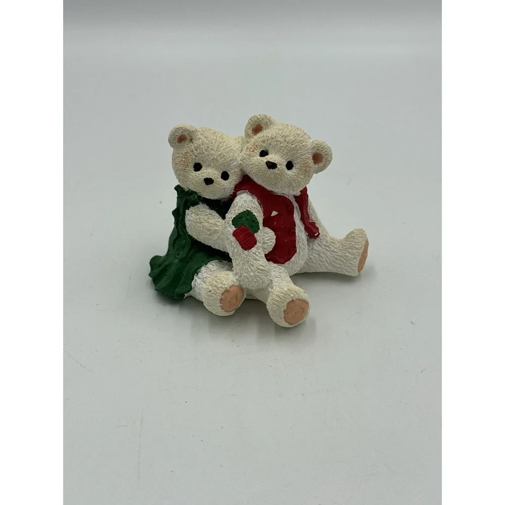Vintage Ceramic Christmas Bears Figurine